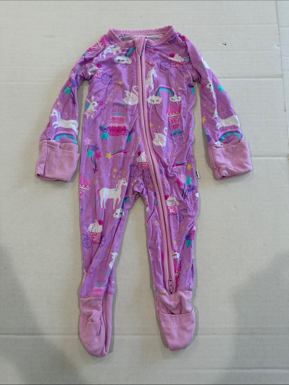 Litter sleepies fitted one piece purple